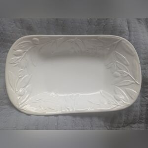 Chic White Floral Serveware Platter